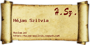 Héjas Szilvia névjegykártya