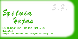 szilvia hejas business card